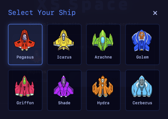 XS Space Ship Selection